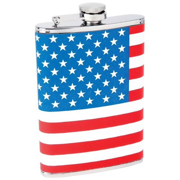 Maxam® Other - 8oz Stainless Steel Flask with American Flag Wrap